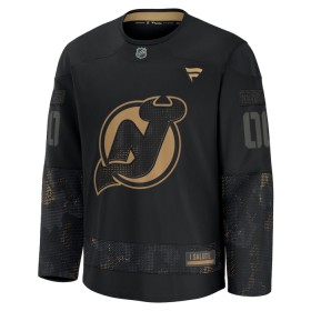 New Jersey Devils Dresy Personalizované Fanatics Military Appreciation Practice 2024-25 Černá - Pánské